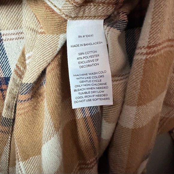 Alpine Design Flannel Shirt Men’s XL Plaid Long Sleeve Brown Tan - Picture 5 of 6